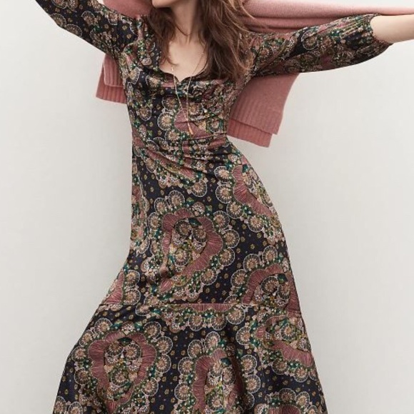 Point Sur paisley dress in satin-back crepe - Picture 4 of 6